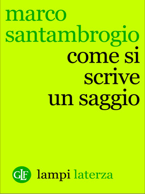 cover image of Come si scrive un saggio